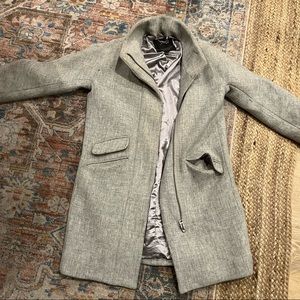J. Crew Cocoon Coat in Italian Stadium-Cloth Wool in Grey Heather Dusk Size 0